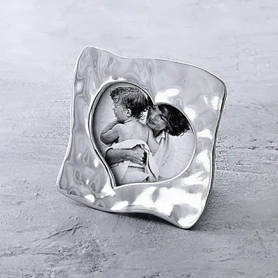 Beatriz Ball Giftables Curved Heart 5 X 5 Frame In Silver