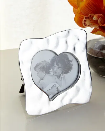 Beatriz Ball Giftables Curved Heart Picture Frame, 5"sq. In Silver