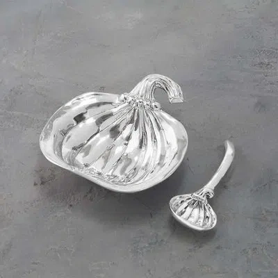 Beatriz Ball Giftables Holiday Pumpkin Bowl With Spoon In Silver