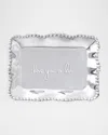 Beatriz Ball Giftables Organic Pearl Rectangular Engraved Tray - Love You A Lot In Silver