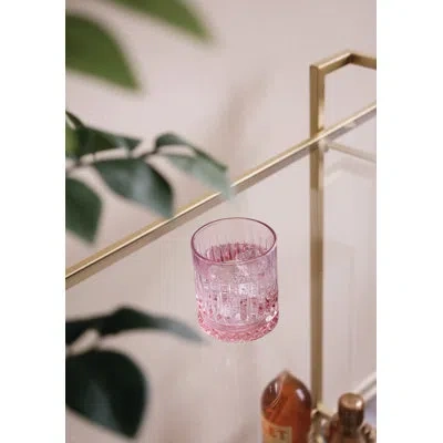 Beatriz Ball Glass Aquarelle Double Old Fashioned Set Of 4 In Pink