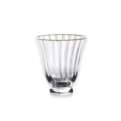 Beatriz Ball Glass Audrey Stemless All Purpose Glass With Gold Rim Set Of 4 (clear And Gold) In Gold;clear