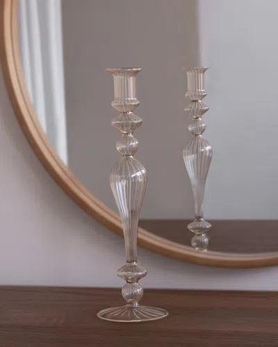 Beatriz Ball Glass Cambridge Josephine 13.5" Candlestick Holders, Set Of 2 In Gold