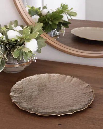 Beatriz Ball Glass Large Round Platter Or Charger In Neutral