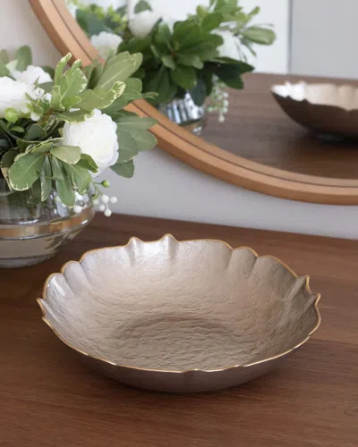 Beatriz Ball Glass Medium Round Bowl In Gold