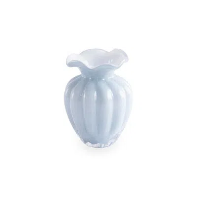 Beatriz Ball Glass Petal Small Vase In Blue