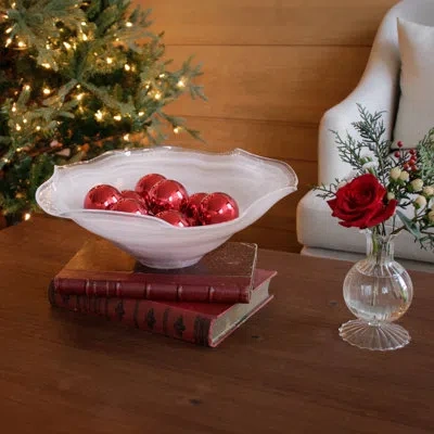 Beatriz Ball Glass Salad Bowl In White