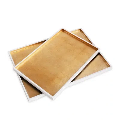 Beatriz Ball Indochine Rectangle Lacquered Trays In Brown