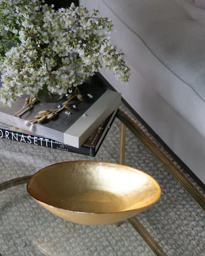 Beatriz Ball New Orleans Glass Medium Oval Bowl In Gold