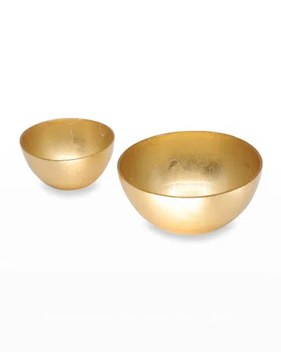 Beatriz Ball New Orleans Glass Round Bowls, Set Of 2 In Gold