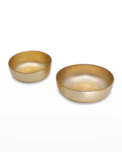 Beatriz Ball New Orleans Shallow Bowls, Set Of 2 In Gold