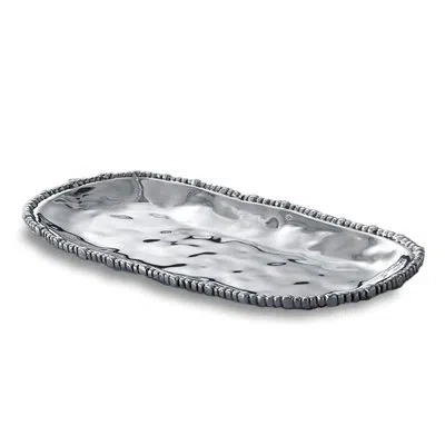 Beatriz Ball Organic Pearl Aluminum Platter In Silver