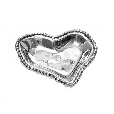 Beatriz Ball Organic Pearl Small Heart Platter In Silver