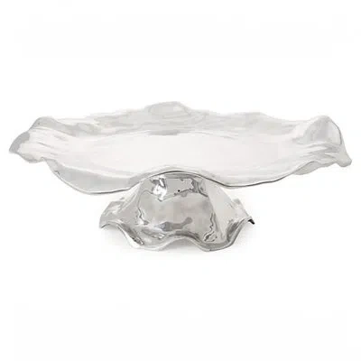 Beatriz Ball Pedestal Vento Lola Round Plate In Silver
