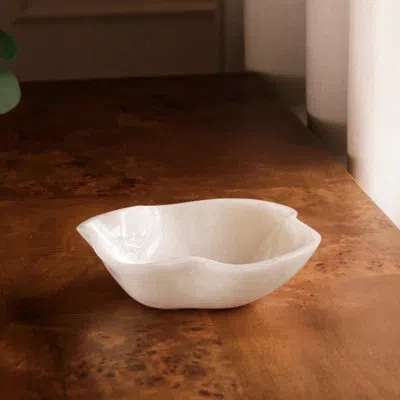 Beatriz Ball Resin Alabaster Mini Bowl (white Swirl) In Neutral