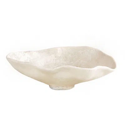 Beatriz Ball Resin Alabaster Oval Bowl (white Swirl)
