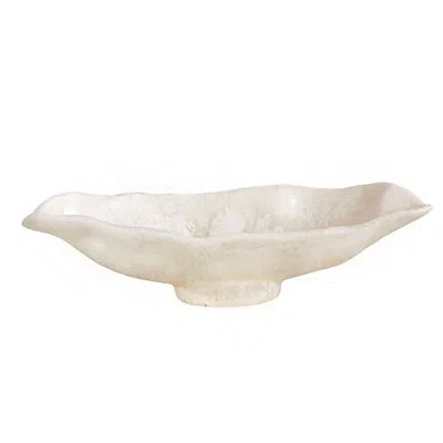 Beatriz Ball Resin Alabaster Oval Bowl (white Swirl)