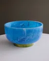 Beatriz Ball Resin Rio Large Bowl With Base In Blue/green