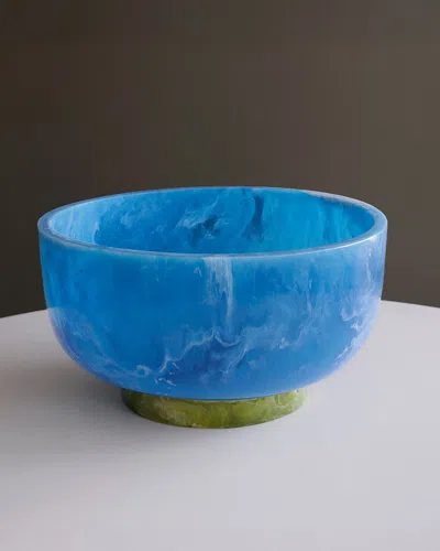 Beatriz Ball Resin Rio Large Bowl With Base In Blue