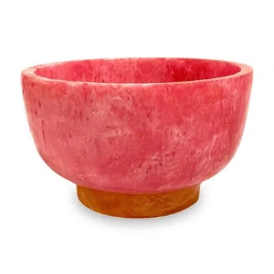 Beatriz Ball Resin Rio Small Bowl With Base In Pink,orange
