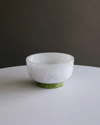 Beatriz Ball Resin Rio Small Bowl With Base In White/green