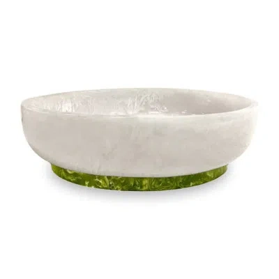 Beatriz Ball Resin Serving Bowl In White,green