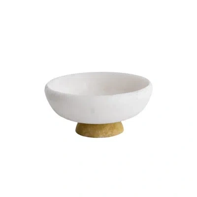 Beatriz Ball Resin Sorbert Medium Round Bowl With Base In Coconut,matcha