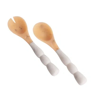 Beatriz Ball Resin Sorbet Salad Servers In Neutral