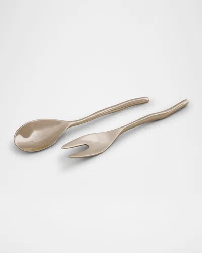 Beatriz Ball Sierra Modern Maia Small Salad Servers In Gold