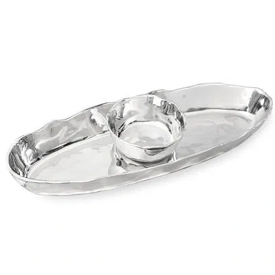 Beatriz Ball Soho Brooklyn Deep Chips And Dip Platter In Silver