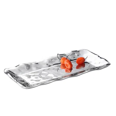 Beatriz Ball Soho Brooklyn Medium Long Rectangular Tray In Silver In Metallic