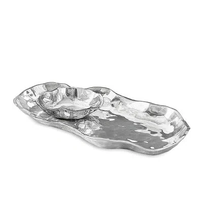 Beatriz Ball Soho Chips And Dip Platter In Silver