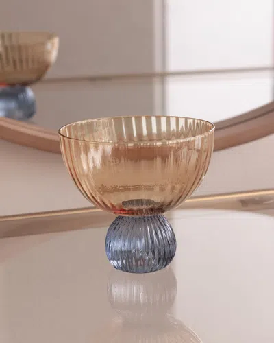 Beatriz Ball Venice Coupe Glasses, Set Of 4 In Amber/blue