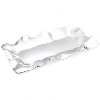 Beatriz Ball Vento Large Long Rectangular Tray In Silver