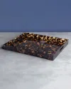 Beatriz Ball Vida Acrylic Tortoise Extra Large Tray With Handles In Tortoise