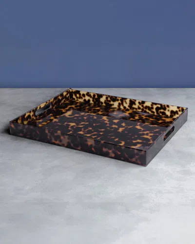 Beatriz Ball Vida Acrylic Tortoise Extra Large Tray With Handles In Multi