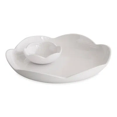 Beatriz Ball Vida Amelia Round Platter With Mini Dip Bowl In White