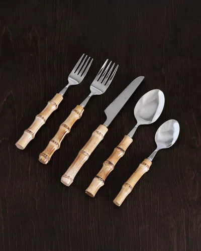 Beatriz Ball Vida Bamboo Stainless Flatware Ii, Set Of 5 In Brown