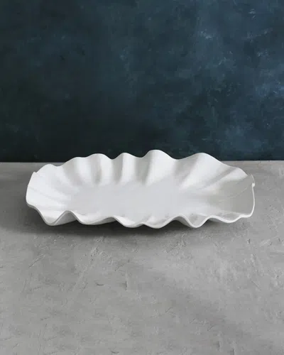 Beatriz Ball Vida Bloom Large Oval Platter In White