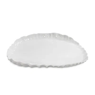 Beatriz Ball Vida Bloom Pinched Large Oval Platter (white)