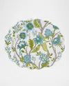 Beatriz Ball Vida Blooms & Branches Reversible Round Placemats, Set Of 4 In Green