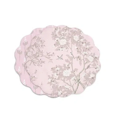 Beatriz Ball Vida Chinoiserie Reversible Round Placemats In Pink