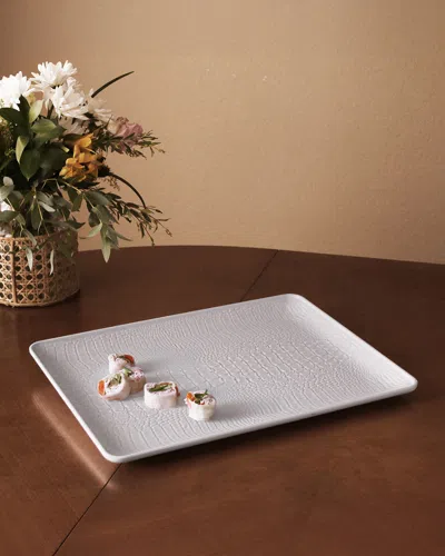 Beatriz Ball Vida Croc Extra Large Rectangular Tray In White