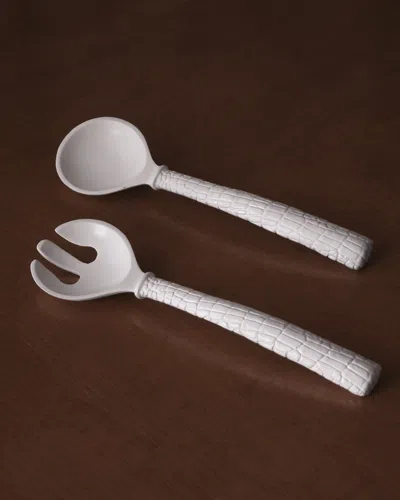 Beatriz Ball Vida Croc Salad Servers In White