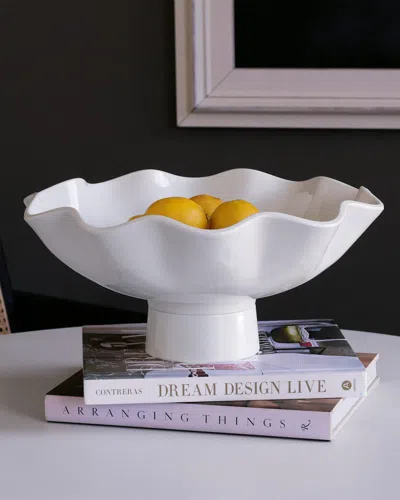 Beatriz Ball Vida Havana Carola Large Pedestal Bowl In White