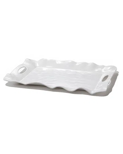 Beatriz Ball Vida Havana Rectangle Tray With Handles In White