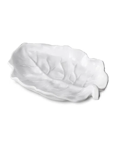 Beatriz Ball Vida Lettuce Leaf Medium Platter In White