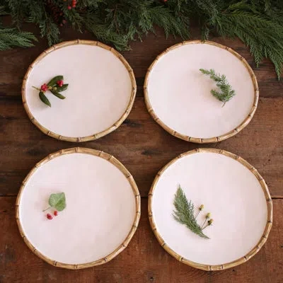 Beatriz Ball Vida Melamine Bamboo Dinner Plate In White;natural