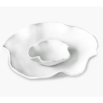 Beatriz Ball Vida Nube Melamine Chip And Dip Platter In White