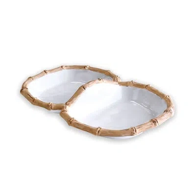 Beatriz Ball Vida Serving Dish In White;natural
